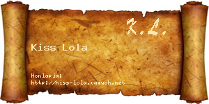 Kiss Lola névjegykártya