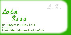 lola kiss business card